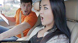 Fake Driving School Zuzu Sweet Gets Spunk in Mouth For Her Licence car fakedrivingschool babe